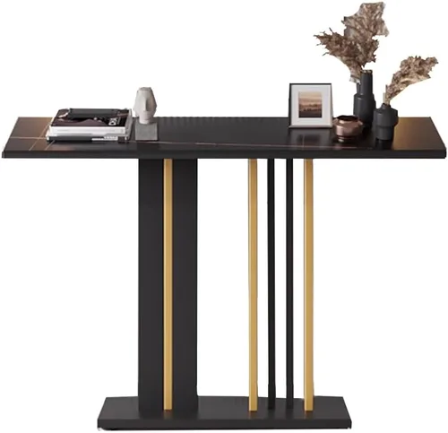 Vista 8 de GIZNXBA Mesa de consola moderna, mesa de sofá estrecha con patas de metal, mesa de entrada, sofá largo detrás del sofá, mesa para entrada, sala