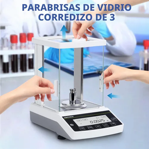 Vista 2 de Balanza Analítica 0.0001g*120g Balanza de Laboratorio 0.1mg de Precisión Escala de Laboratorio de Alta Precisión Escala de Joyería Balanza Digital