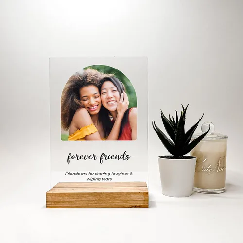 Vista 5 de Marco de fotos personalizado con cualquier nombre, palabras e imagen, marco de fotos personalizado de madera, soporte de escritorio, placa