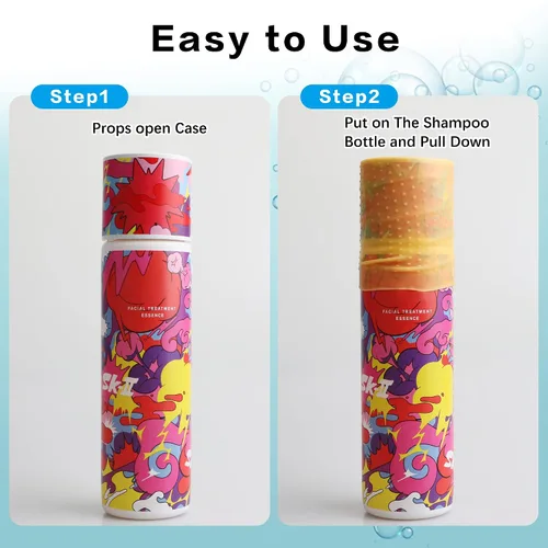 Vista 6 de YUBIRD 10 fundas de silicona para botellas para artículos de aseo de viaje, fundas a prueba de fugas, esenciales de crucero para mujeres y hombres