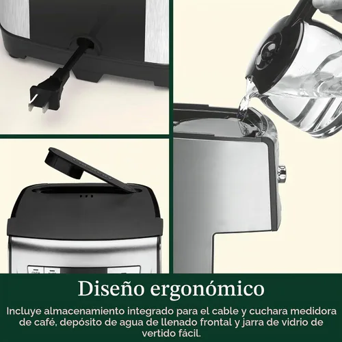 Vista 6 de Cuisinart - Cafetera programable PerfecTemp de 14 tazas DCC-3500SS con jarra de vidrio, ajuste de 1-4 tazas, control de intensidad de preparación