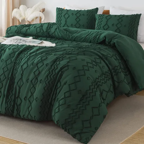 Vista 19 de Andency Edredón individual caqui, ropa de cama geométrica copetuda de 2 01 - Caqui