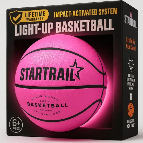 Vista 10 de TOMLEON Light Up Basketball Glow in The Dark Basketball LED Basketball Size 7 Glowing Basketball Ball Lighted Basketball Coolest Things