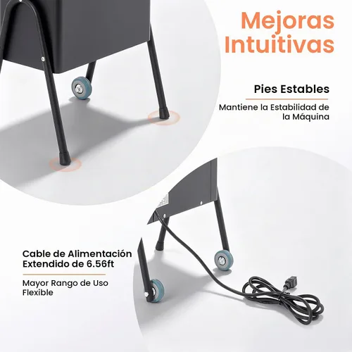 Vista 8 de Secador de pelo, 1200 W, profesional, independiente, con capucha, con ruedas, soporte para secador de pelo, 3 ajustes de temperatura