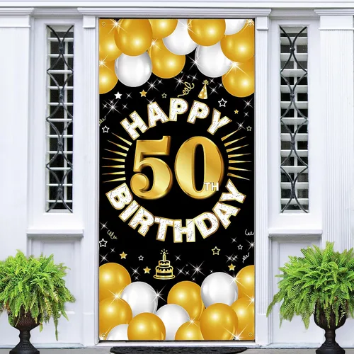 Vista 8 de Decoraciones de feliz cumpleaños número 16 para niños y niñas, pancarta de tela para cumpleaños de 16 años, suministros de fiesta de dieciséis años