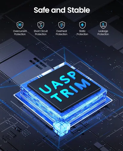 Vista 4 de ORICO Estación de acoplamiento de disco duro para USB C 2.5"/3.5" SSD HDD SATA I II III Base de disco duro externo 22TB 2 en 1 Tipo C a USB A Cable