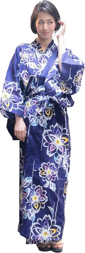 Vista 12 de Kimura Jitsugyo Bata Yukata Kawaii Tradicional de Kyoto para Mujer de Fácil Uso (Kimono Casual Japonés) Set 2 Albaricoque