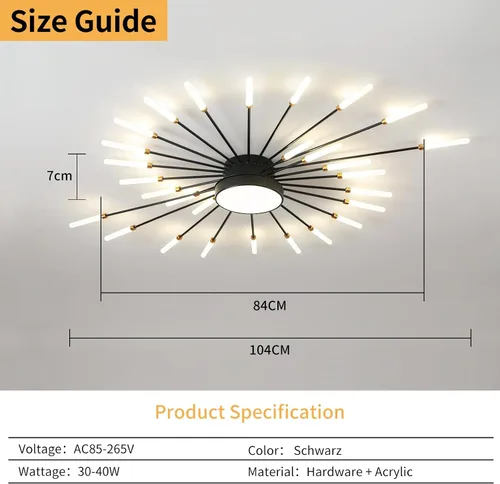 Vista 4 de Lámpara de techo LED moderna, anillo negro empotrado, lámpara de techo con control remoto, lámpara de techo acrílica para dormitorio, pasillo, isla