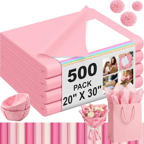 Vista 17 de Qilery - 500 hojas de papel de seda negro a granel para bolsas de regalo de 15 x 20 pulgadas, sin ácidos, para regreso a clases, papel de regalo