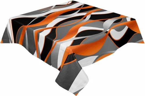 Vista 9 de Mantel rectangular impermeable, lavable, con líneas abstractas 3D en color negro, a prueba de aceite, para cocina, comedor, fiesta, vacaciones