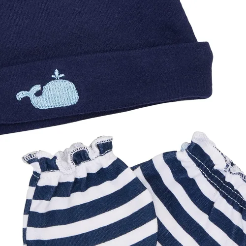 Vista 3 de Luvable Friends Baby Girls' Cotton Caps and Scratch Mittens