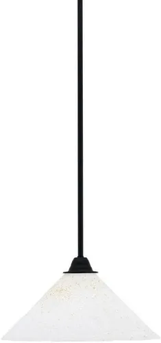 Vista 31 de Toltec Lighting Paramount - Mini colgante de 1 luz en acabado negro mate con cristal de arte perla de 7 pulgadas y estilo negro