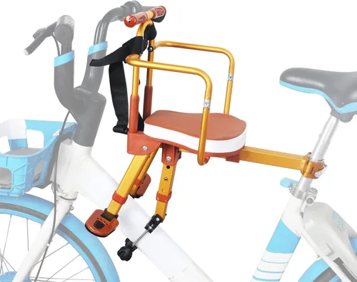 Vista 9 de Asiento de bicicleta para niños, nuevo asiento de bicicleta infantil de aleación de aluminio, asientos de bicicleta para niños plegables portátiles