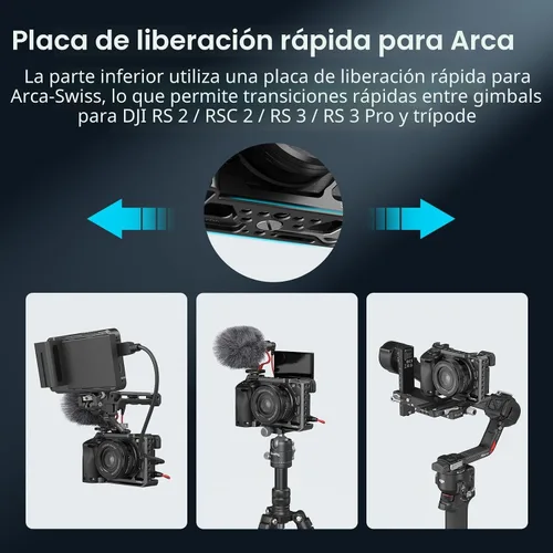 Vista 7 de SmallRig Jaula con mango de silicona y zapata fría para Sony a6100, a6300, a6400-3164