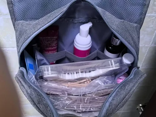 Vista 5 de Ostomía Colostomía Kit de bolsa de viaje con tijeras de ostomía colgante organizador bolsa para suministros de ileostomía