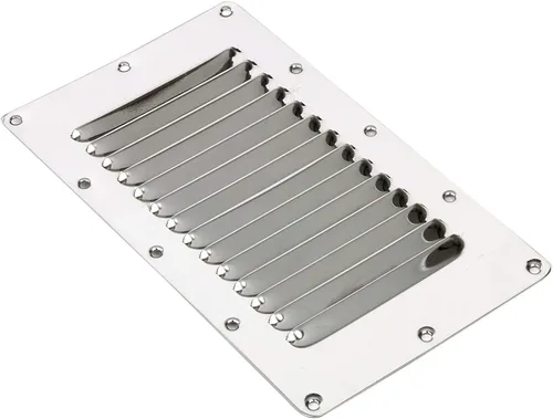 Vista 3 de Amarine Made Ventilación marina rectangular con listones de acero inoxidable para yates y barcos - 07720S - 5" X 9" (4)