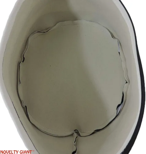 Vista 6 de Sombrero de disfraz de prisionero gigante a rayas, color blanco, negro, Blanco, Negro