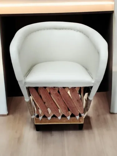 Vista 2 de Silla Equipal Furniture hecha a mano por Equipales San José Rústica en color blanco Estilo tradicional mexicano Ideal para tu hogar, casa, jardín