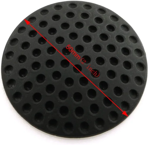 Vista 2 de HJ Garden 6 protectores de pared negros para manija de puerta, parachoques de goma autoadhesiva, silenciador, almohadilla de choque para el hogar