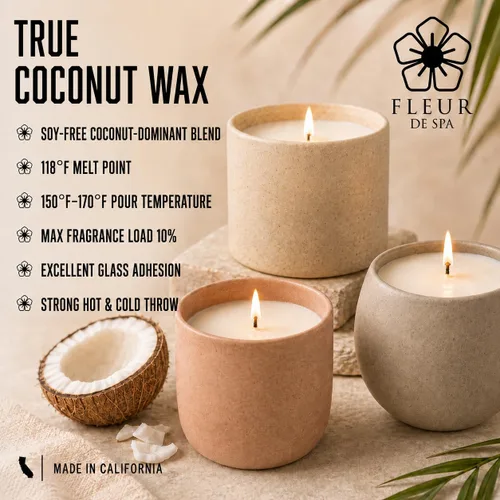 Vista 4 de True Coconut Candle Making Wax, barra de 1 libra, fabricada en Estados Unidos