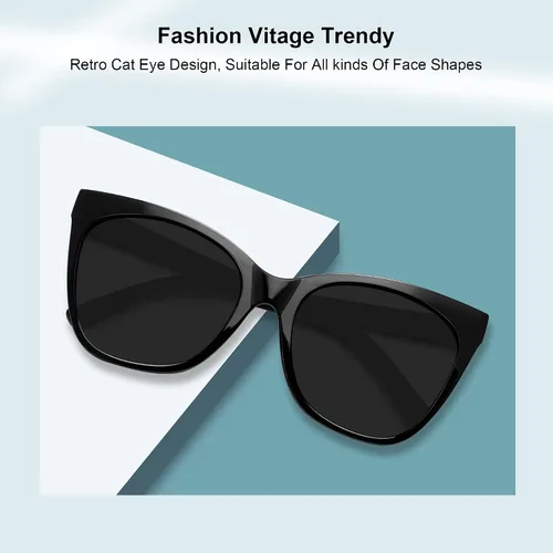Vista 4 de WOWSUN Cat Eye Sunglasses for Women Polarized Cateye Sunnies