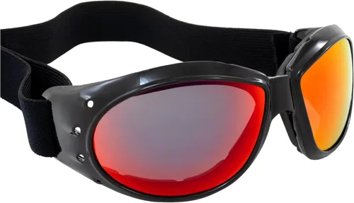 Vista 7 de Global Vision Eliminator - Gafas acolchadas para motociclismo, 2 pares, lentes negras con espejo verde y rojo