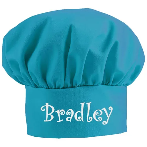 Vista 8 de Sombrero de chef bordado personalizado 65/35 poliéster/algodón fabricado en los Estados Unidos, Negro
