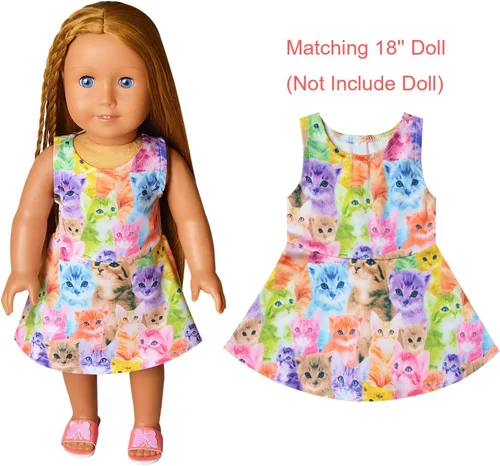 Vista 4 de Girls&Doll - Vestidos sin mangas unicornio ropa para muñecas de 18 pulgadas