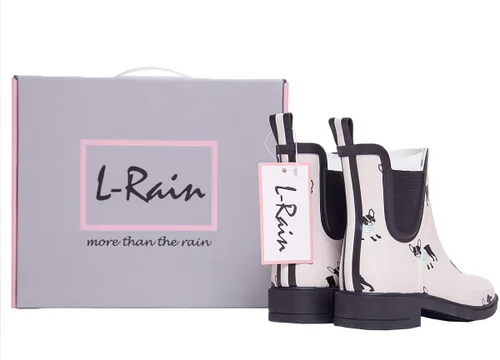 Vista 2 de L-Rain LR - Botas de lluvia cortas para mujer impermeables antideslizantes botines Chelsea