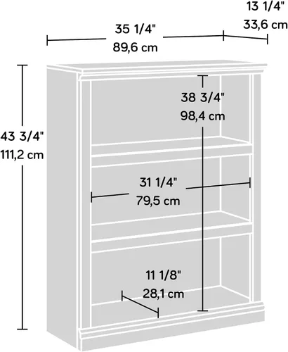 Vista 3 de Sauder Miscellaneous Storage - Estantería con 3 estantes, acabado de roble místico Acabado en roble místico.