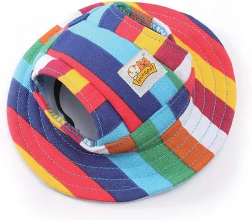 Vista 3 de Leconpet Sombrero de princesa para mascotas, gorras para perro con correa para el cuello, ajustables y cómodos agujeros para las orejas para perros