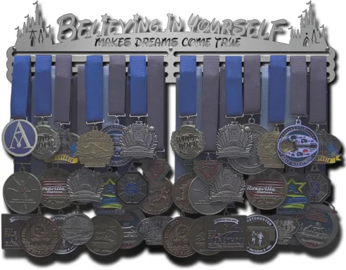Vista 12 de Allied Medal Hangers - Creer en ti mismo hace que los sueños se hagan realidad - Múltiples opciones de tamaño disponibles - Soporte para medallas