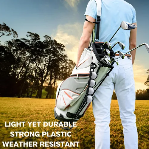 Vista 5 de Soporte para pelotas de golf: capacidad para 4 pelotas de golf, fácil fijación a bolsa o carrito, accesorios de regalo para hombres y mujeres