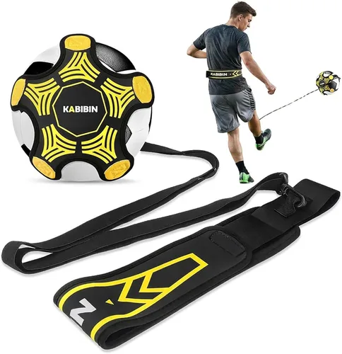 Vista 8 de Equipo de entrenamiento de pelota de fútbol/voleibol, entrenador de patadas de fútbol solo para niños y adultos, cinturón elástico para la práctica