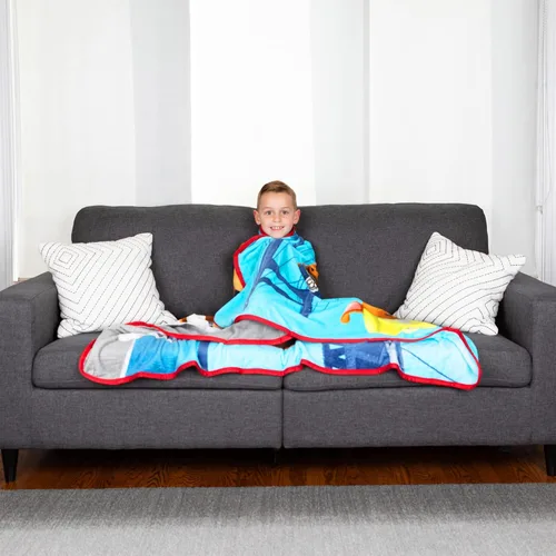 Vista 3 de Franco Ropa de cama para niños, manta súper suave de micro raschel, 46 x 60 pulgadas, Paw Patrol y funda de almohada reversible de microfibra súper