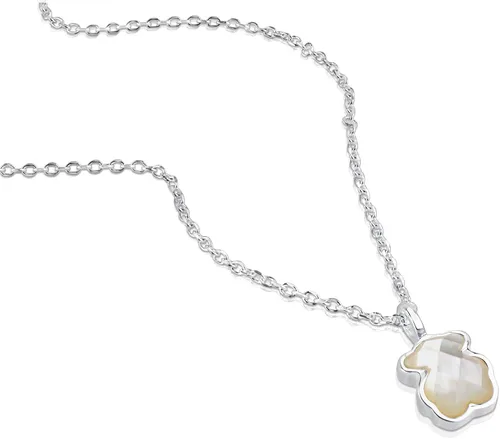 Vista 2 de TOUS joyería collar de plata esterlina Icon blanco y negro con dije de mini oso