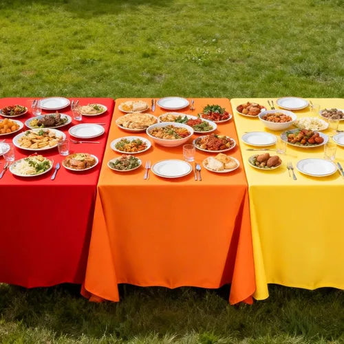 Vista 6 de Mantel de Mesa de Plástico Desechable 6 Piezas Manteles Rectangulares Coloridos Cubiertas de Mesa para Decoraciones de Fiestas de Cumpleaños, Bodas