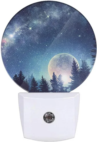 Vista 13 de LEDLAMP3009 - Luz nocturna de ciervo con enchufe, color rojo, árbol de abedul, tronco de invierno, cornamenta, vida silvestre, luz nocturna