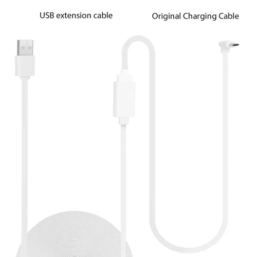 Vista 8 de UYODM Paquete de 2 cables de extensión USB de 10 pies/3 M compatibles con WYZE Cam V3/V2/V4, WYZE Cam Pan V3/V3 Pro/V2, cable de carga impermeable