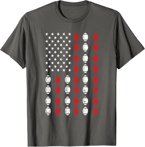 Vista 61 de Camiseta patriótica de jugador atleta del 4 de julio de fútbol americano, Negro