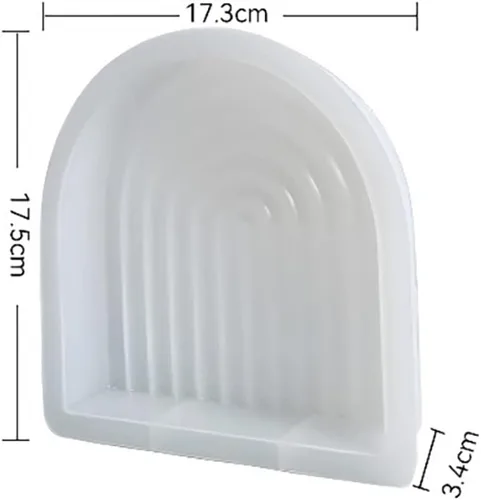 Vista 9 de Surakey Juego de 3 piezas de moldes de silicona geométrica de arco iris epoxi en forma de U, molde de vela de arco hecho a mano para bricolaje