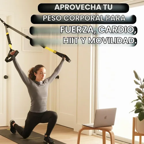 Vista 8 de Entrenador de suspensión todo en uno TRX + entrenamiento TRX Membresía bajo demanda de 6 meses