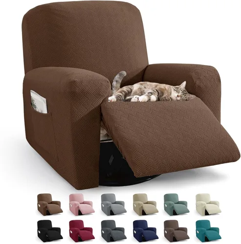 Vista 42 de JIVINER Fundas reclinables de gran tamaño de 3 piezas para sillón reclinable grande con bolsillos, tela jacquard elástica Lazy Boy funda para sofá