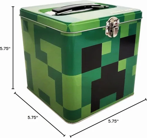 Vista 2 de The Tin Box Company Minecraft XL - Lata de almacenamiento con asa, Minecraft