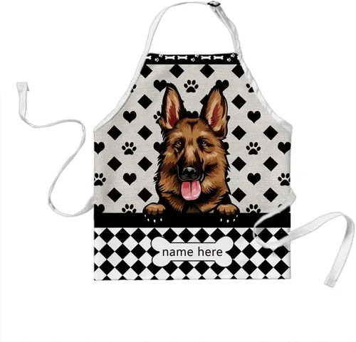 Vista 17 de Delantal de lunares de perro personalizado lindo perro salchicha, perro salchicha 3