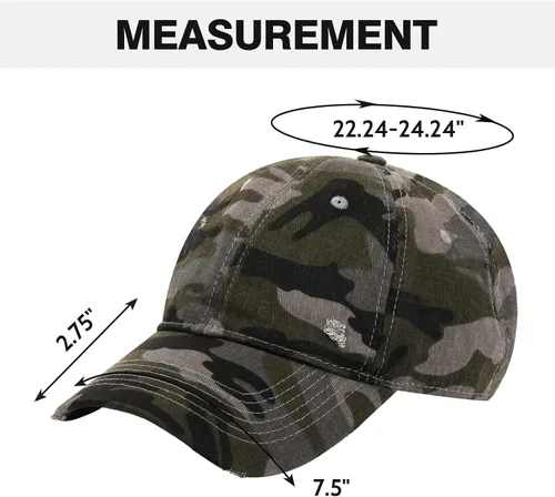 Vista 6 de VODIORE Vintage Washed Cap Distressed Baseball Caps Unisex Adjustable Dad Hats