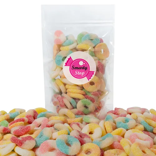 Vista 2 de Smarty Stop Mini anillos de gomita agria Candy GummiRoos (1 libra (paquete de 1), surtido)