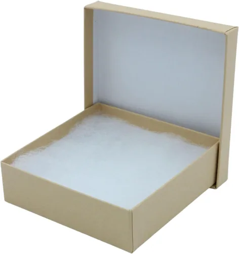 Vista 7 de SSWBasics Cajas de regalo de dos piezas de papel kraft rellenas de algodón, 3 x 3 x 1 pulgada (caja de 100), hechas de material 100% reciclado