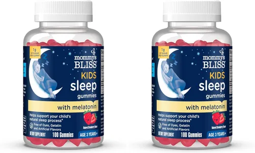 Vista 11 de Gominolas Mommy's Bliss de dormir para niños, con melatonina, ayudan al proceso natural del sueño del niño, a partir de 3 años, sabor fresa, 0.04oz