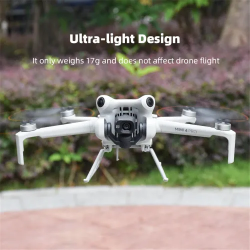 Vista 4 de Tren de aterrizaje plegable para DJI Mini 4 PRO Cámara Drone Anti-caída Gimbal Protector Heighten 0.984 in Extender Pierna Aviones Quadcopters gris